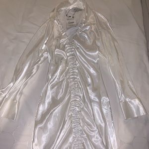 Zara white silk sinch dress NEW